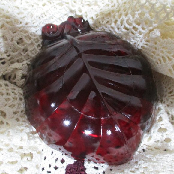 Royal Ruby Depression Glass Ashtray - Picture 3 of 7